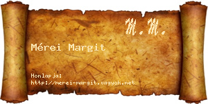 Mérei Margit névjegykártya